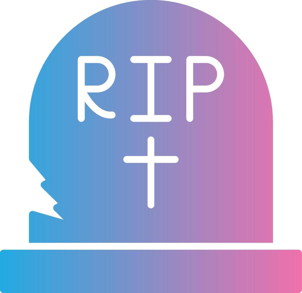 Tombstone Glyph Gradient Icon Design vector