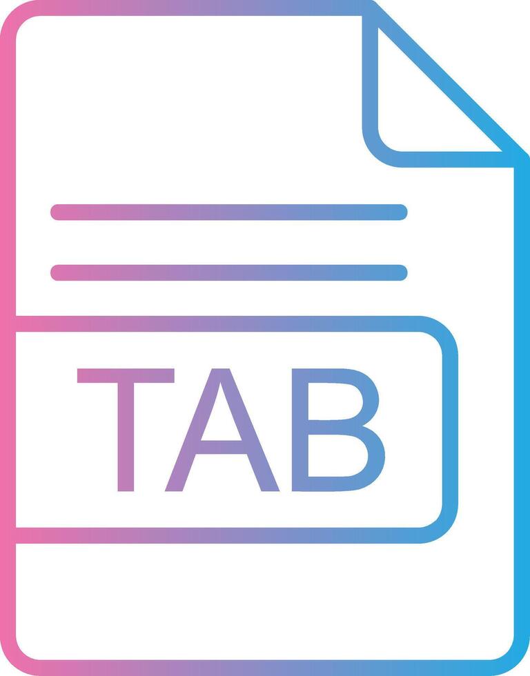 TAB File Format Line Gradient Icon Design vector