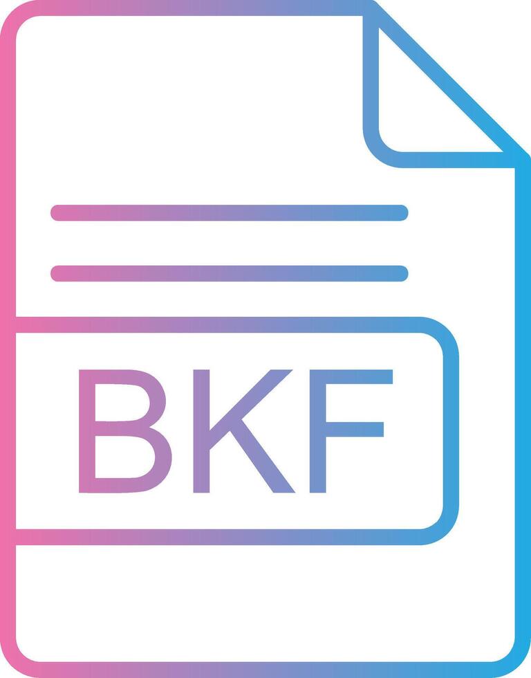 bkf archivo formato línea degradado icono diseño vector