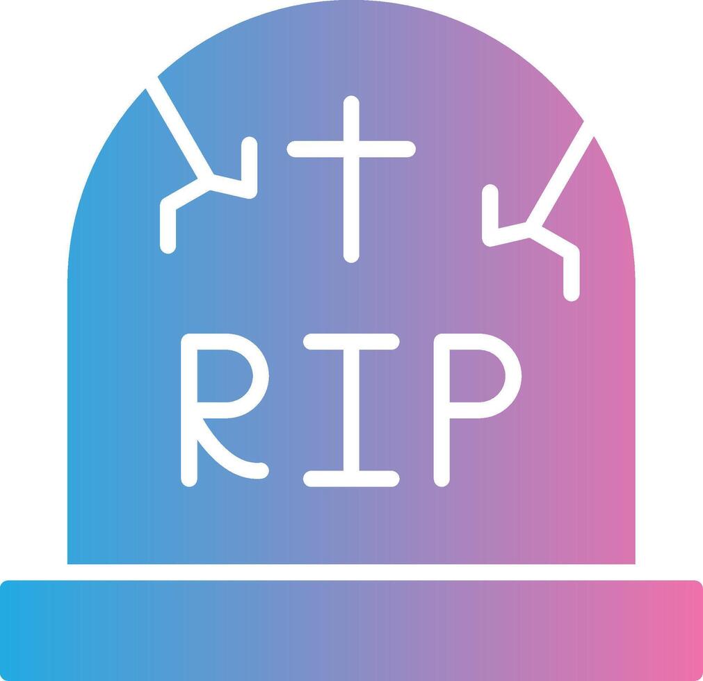 cementerio glifo degradado icono diseño vector