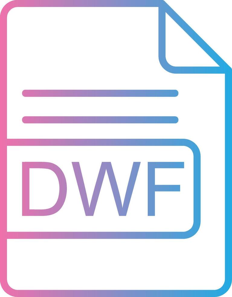 DWF File Format Line Gradient Icon Design vector