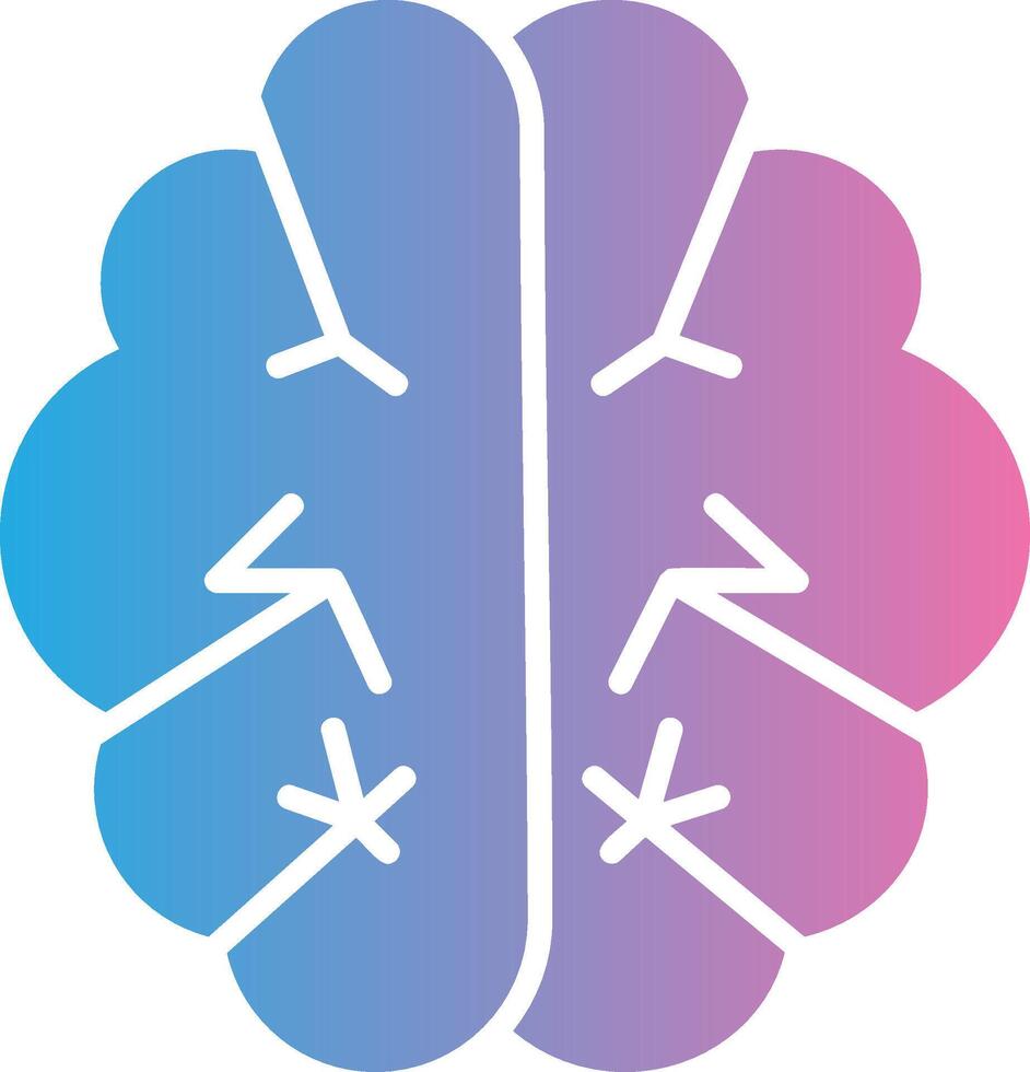 Brain Glyph Gradient Icon Design vector