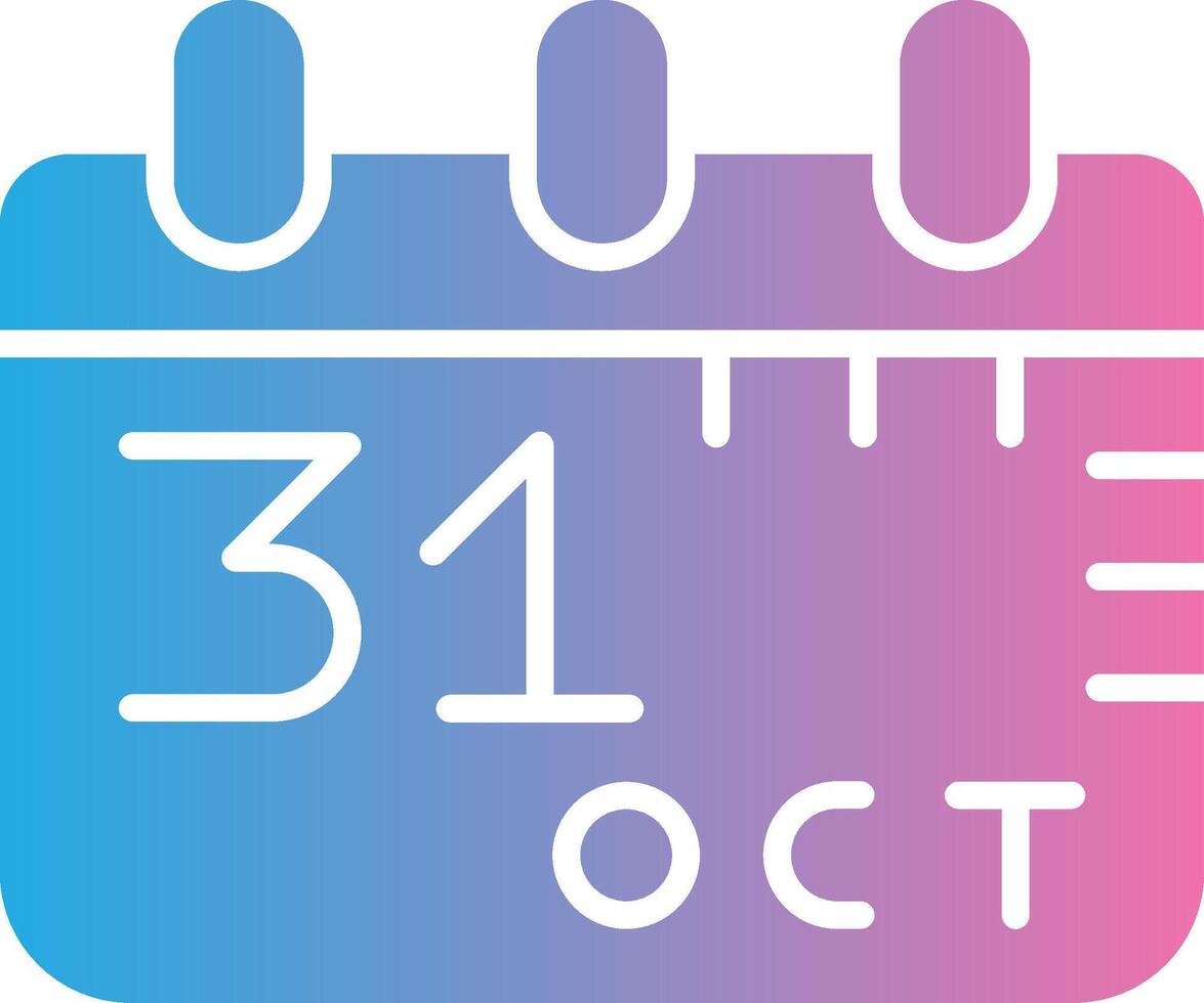 octubre 31 glifo degradado icono diseño vector