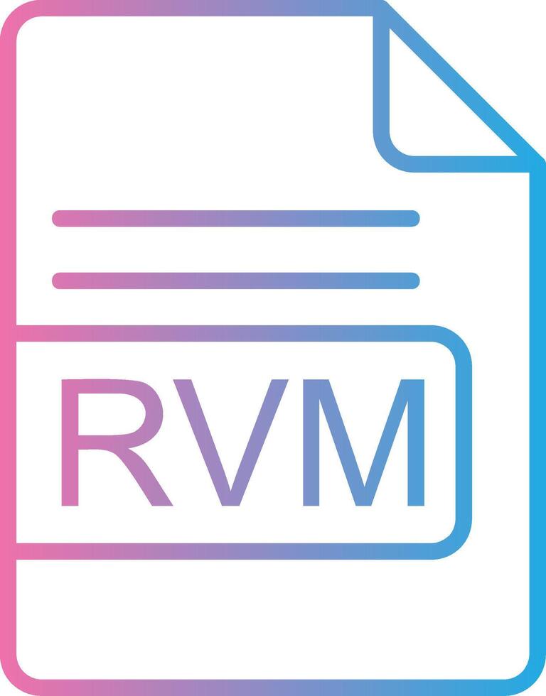 rvm archivo formato línea degradado icono diseño vector