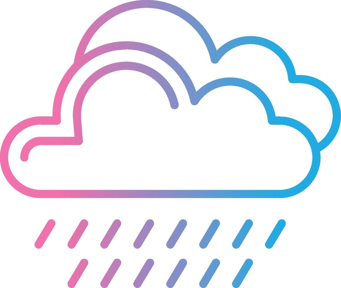 lluvia línea degradado icono diseño vector