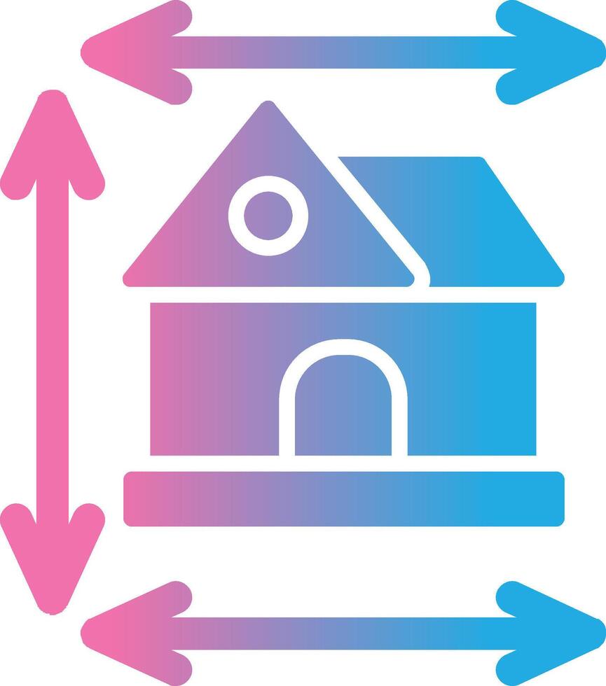 Home Dimensions Glyph Gradient Icon Design vector