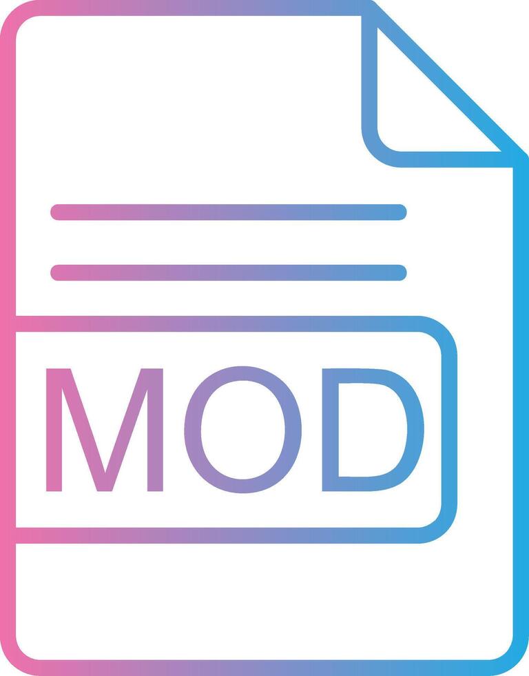 MOD File Format Line Gradient Icon Design vector