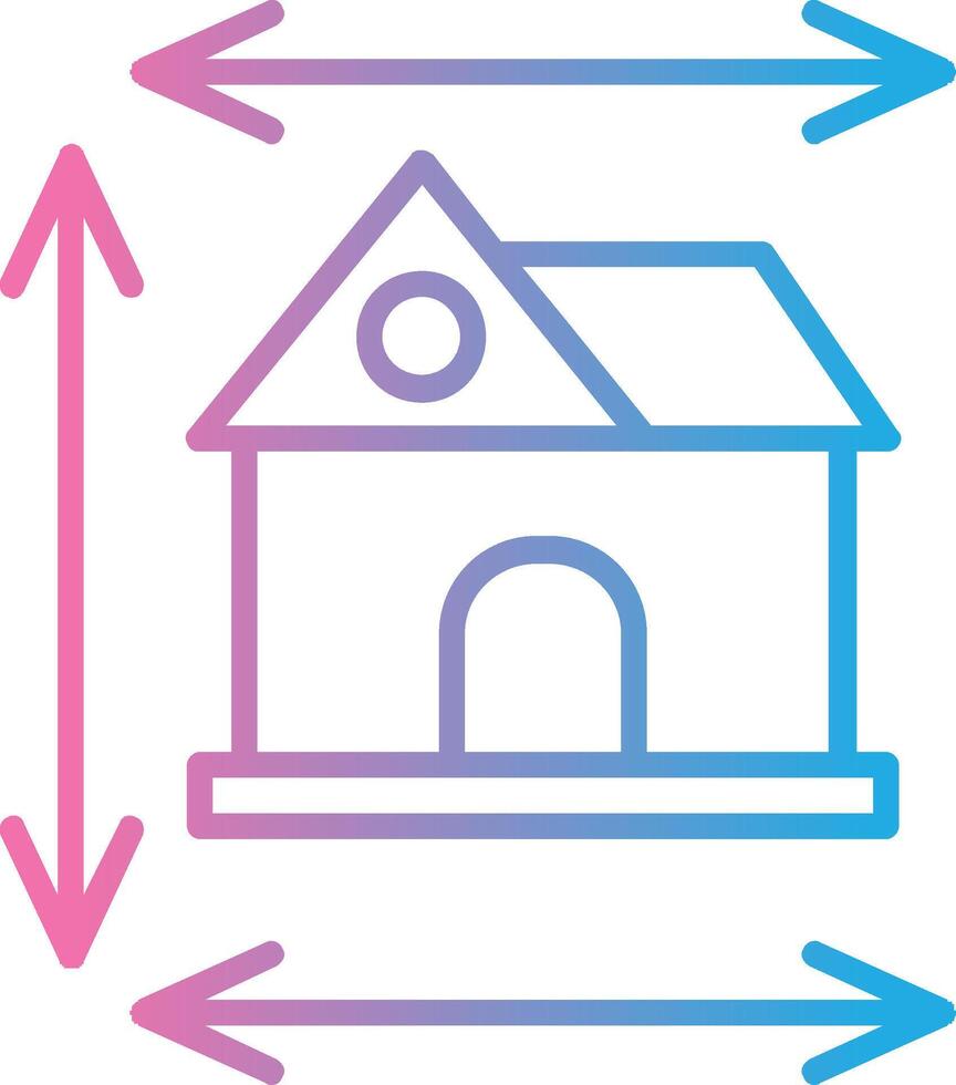 Home Dimensions Line Gradient Icon Design vector