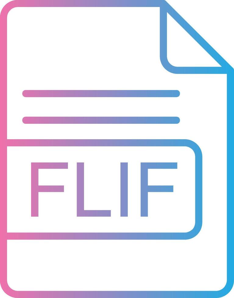 FLIF File Format Line Gradient Icon Design vector