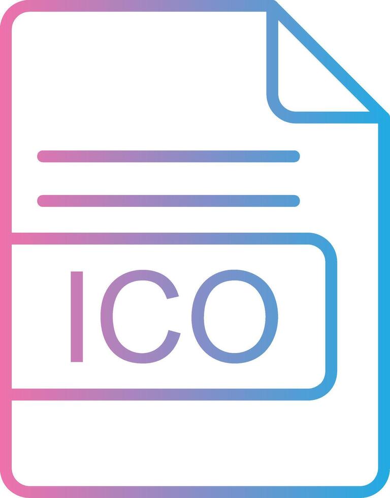 ico archivo formato línea degradado icono diseño vector