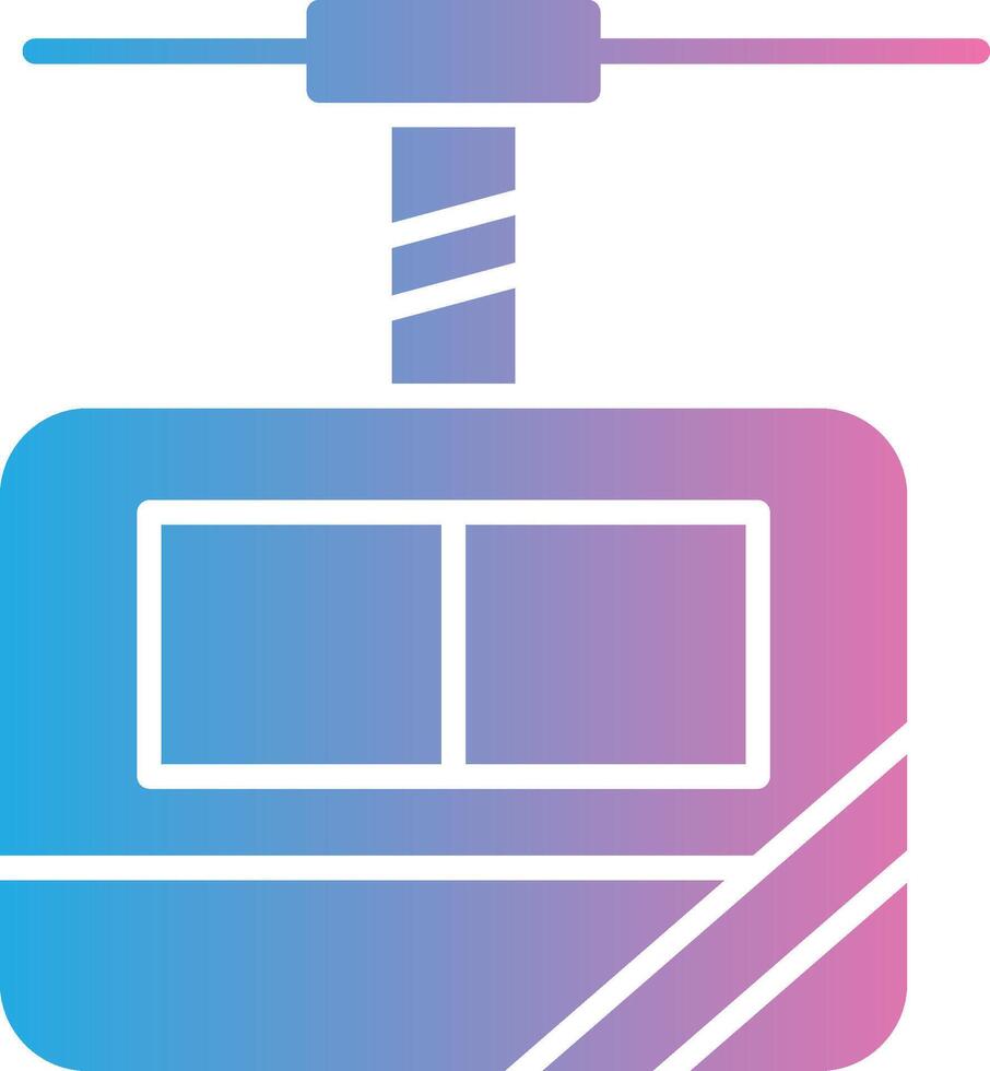 Cable Car Cabin Glyph Gradient Icon Design vector