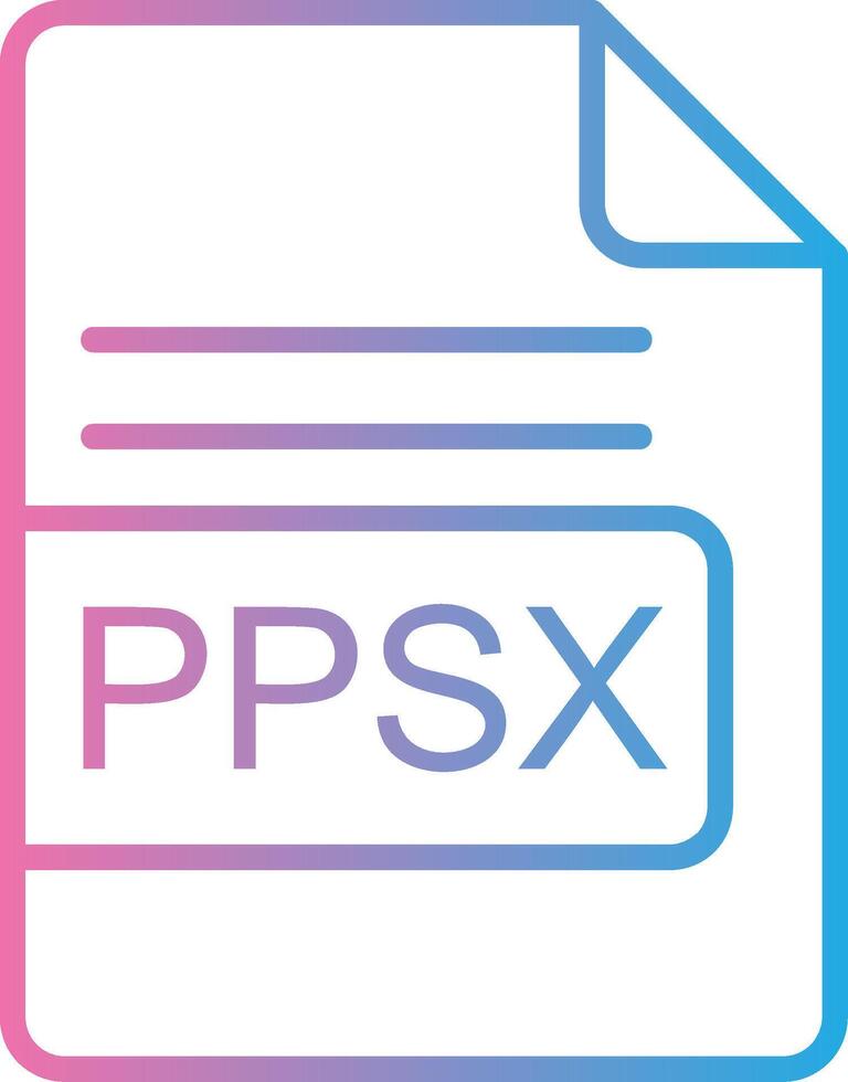 ppx archivo formato línea degradado icono diseño vector