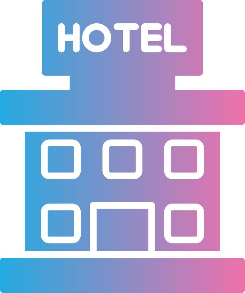 hotel glifo degradado icono diseño vector