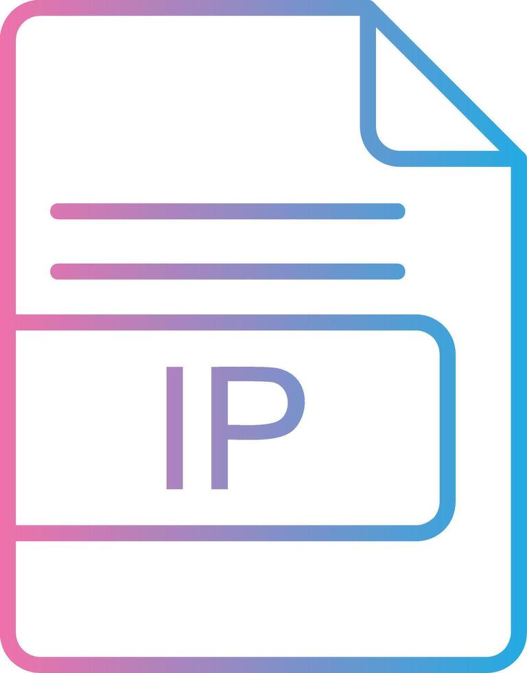 IP File Format Line Gradient Icon Design vector