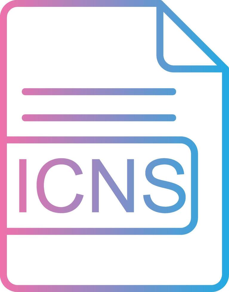 icns archivo formato línea degradado icono diseño vector