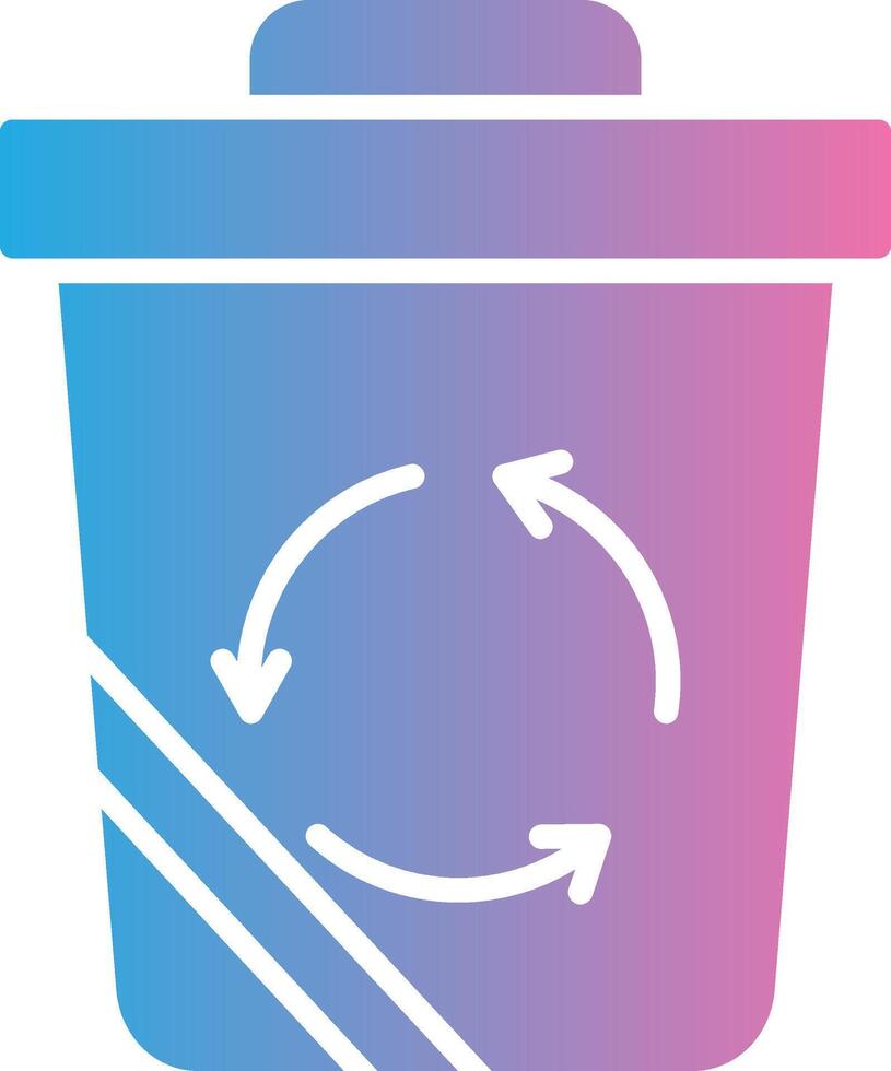 Recycle Bin Glyph Gradient Icon Design vector