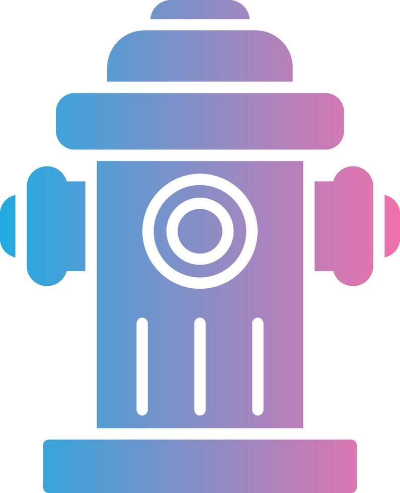 Fire Hydrant Glyph Gradient Icon Design vector