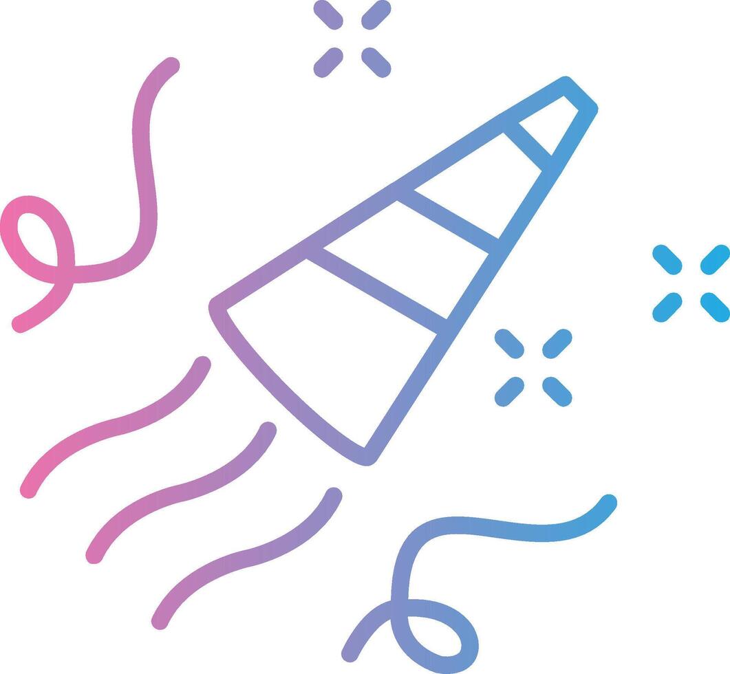 Party Horn Line Gradient Icon Design vector