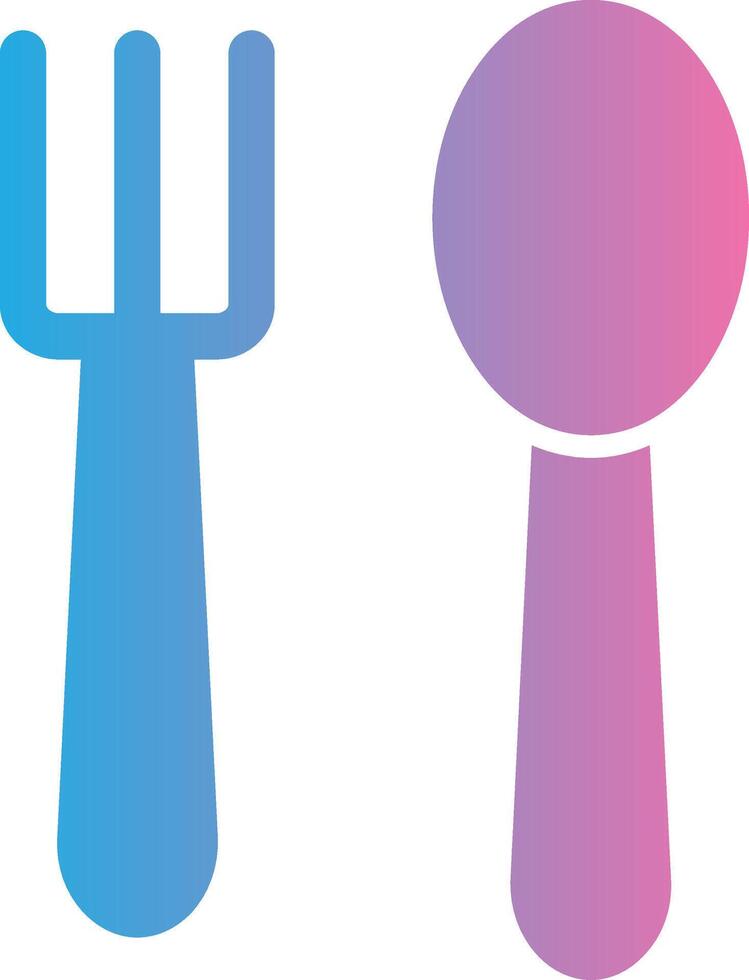 Spoon And Fork Glyph Gradient Icon Design vector