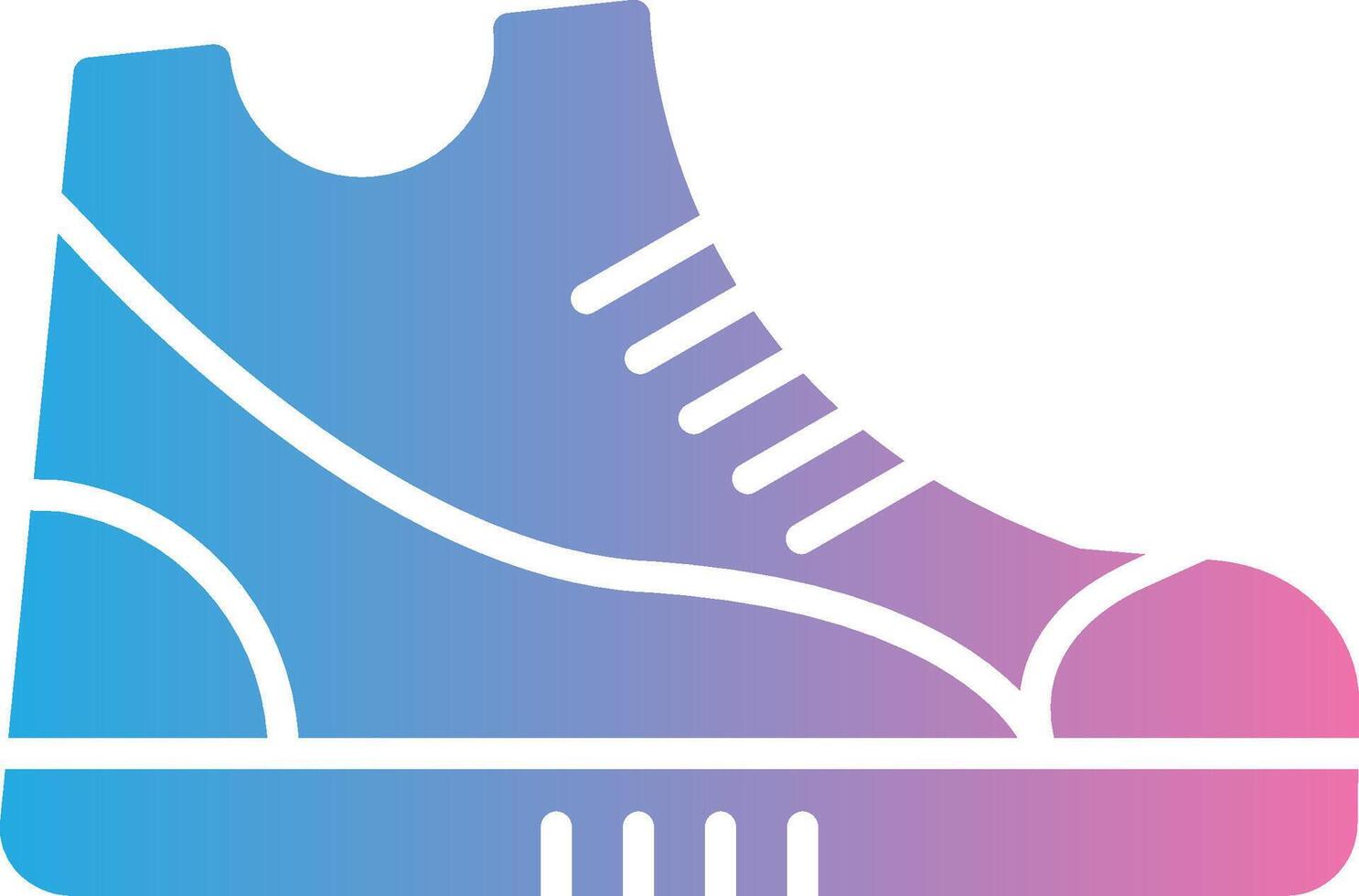 zapatilla de deporte glifo degradado icono diseño vector