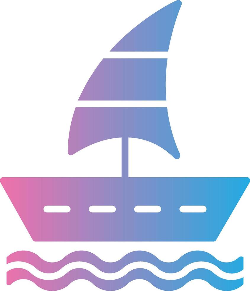 navegación barco glifo degradado icono diseño vector