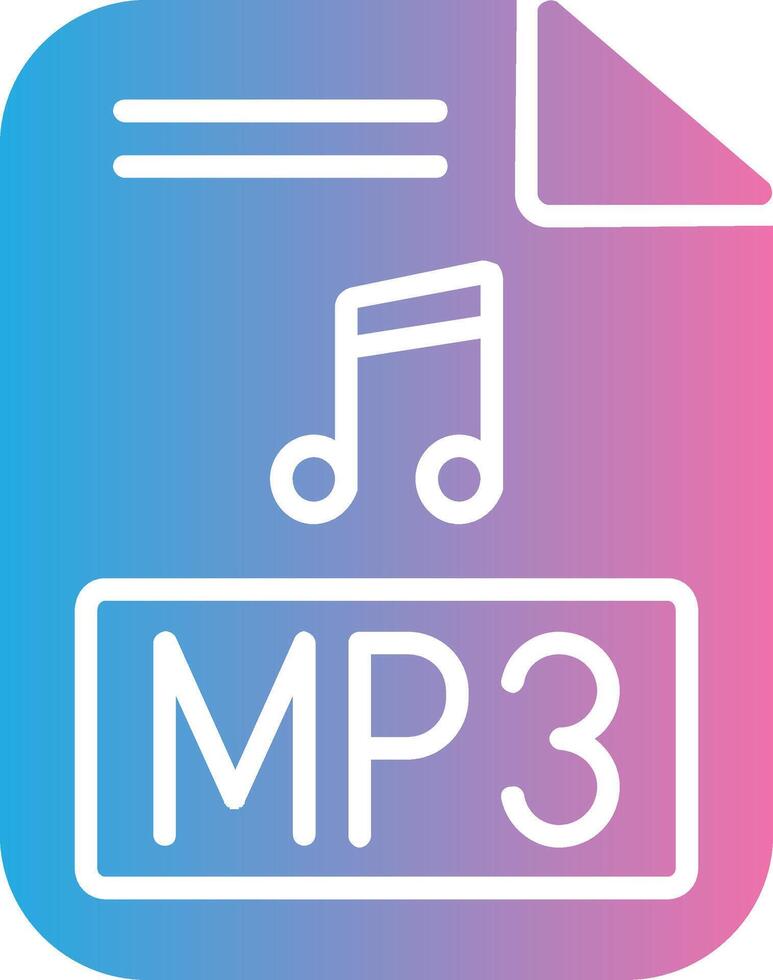 Mp3 Glyph Gradient Icon Design vector