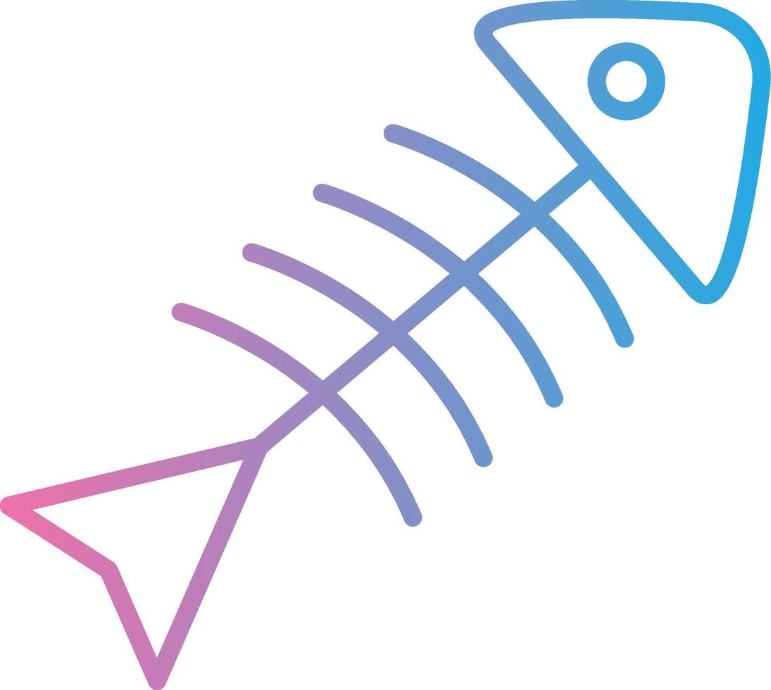 Rotten Fish Line Gradient Icon Design vector