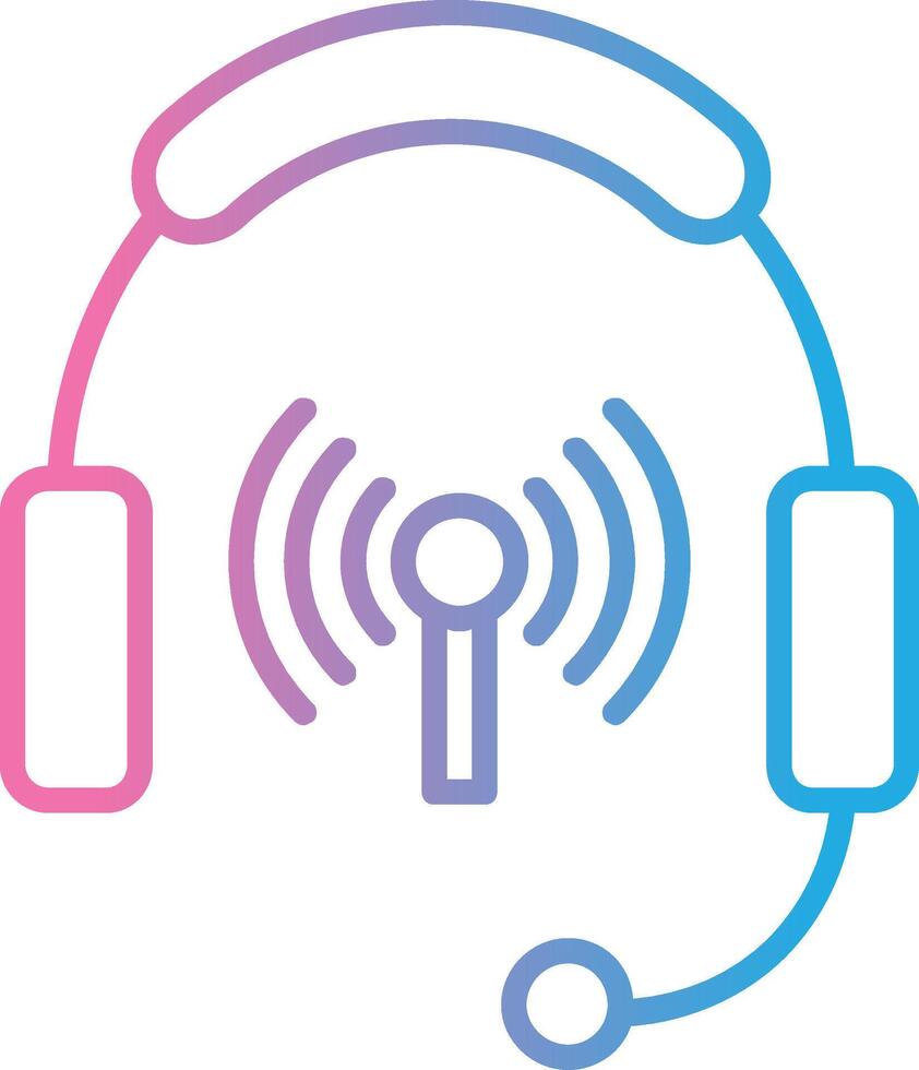 Headphones Line Gradient Icon Design vector
