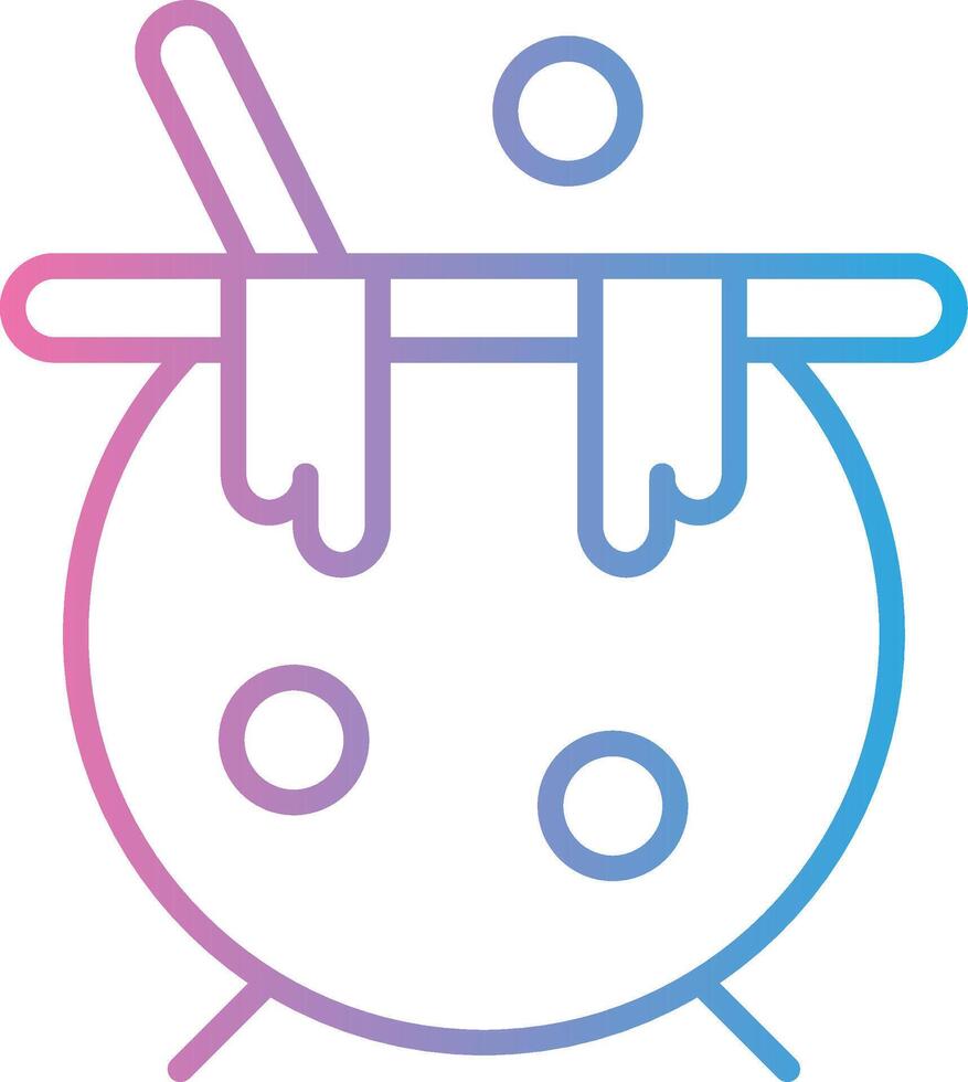 Cauldron Line Gradient Icon Design vector