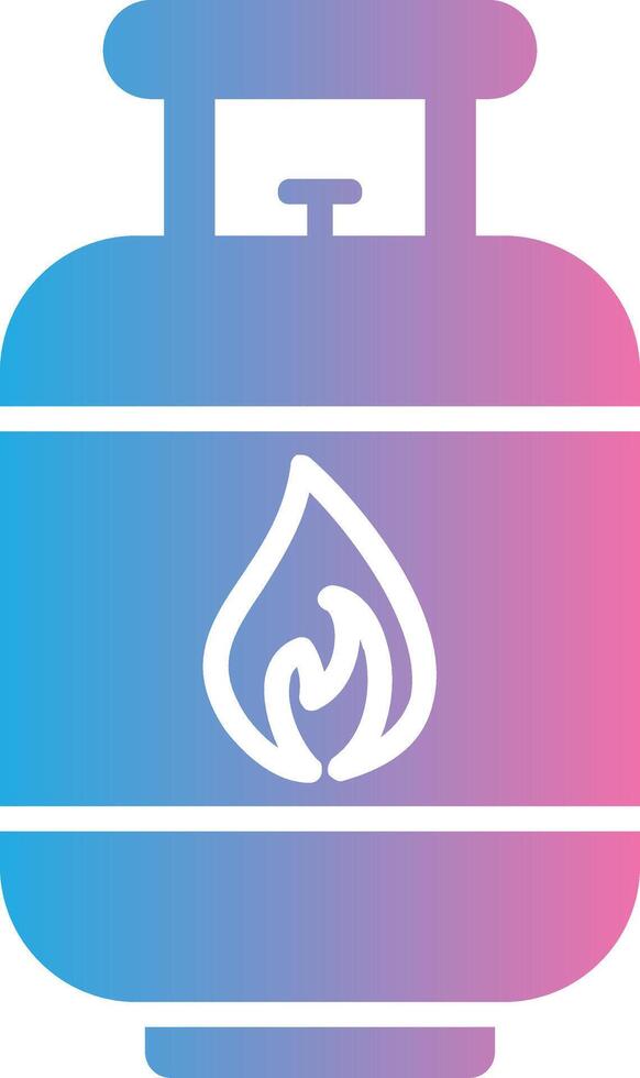 Gas Cylinder Glyph Gradient Icon Design vector