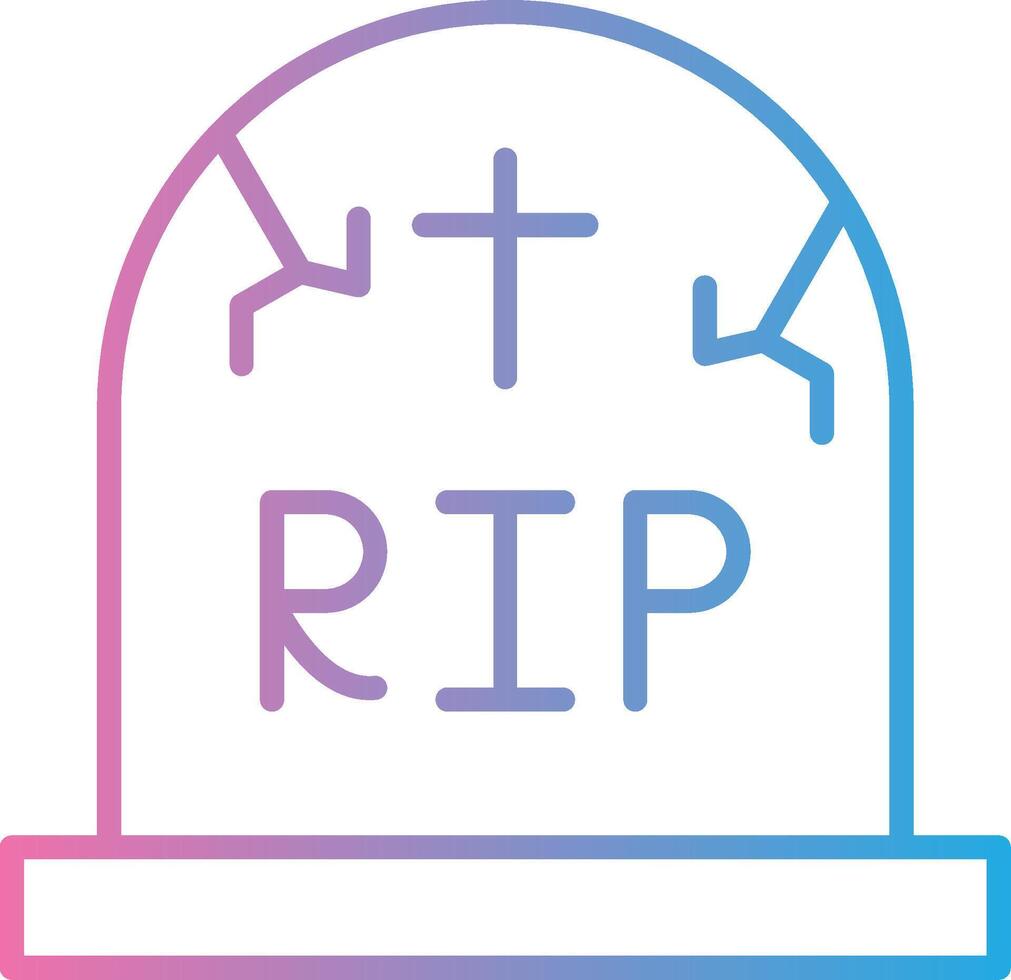 Cemetery Line Gradient Icon Design vector