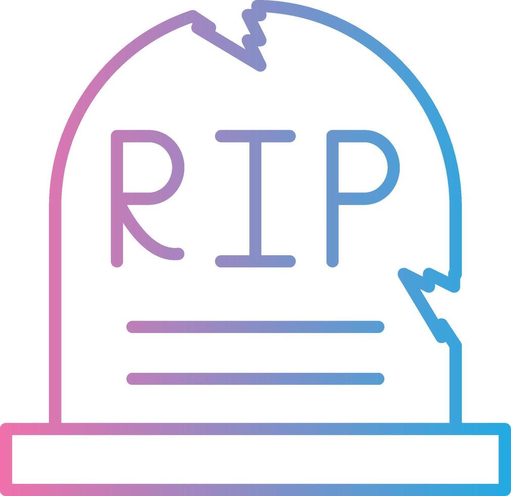 Tomb Line Gradient Icon Design vector