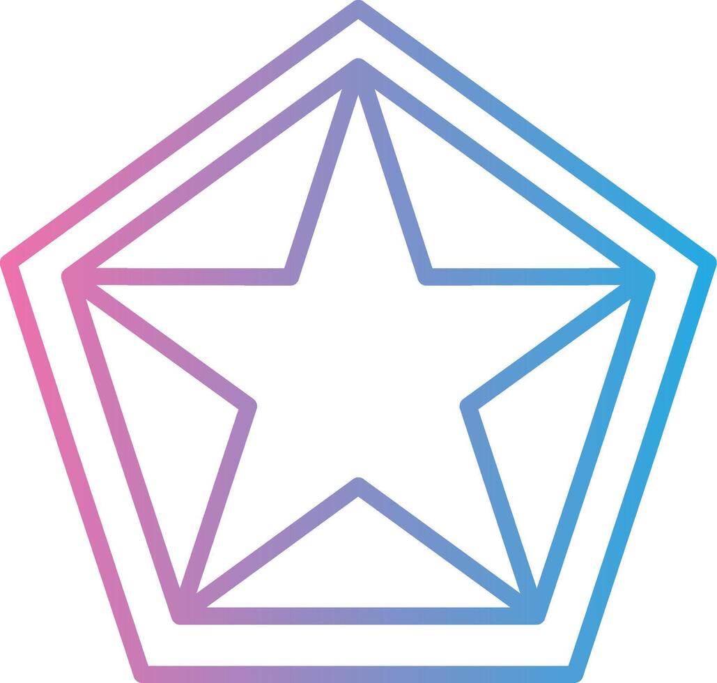 Star Pentagon Line Gradient Icon Design vector