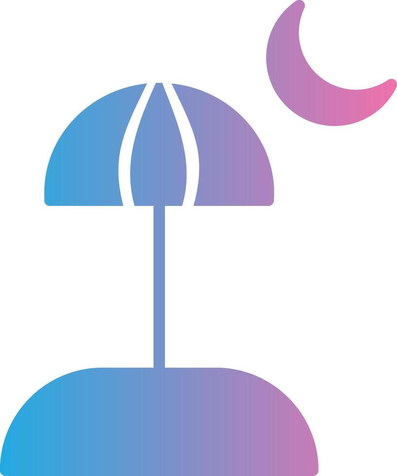 Beach Glyph Gradient Icon Design vector