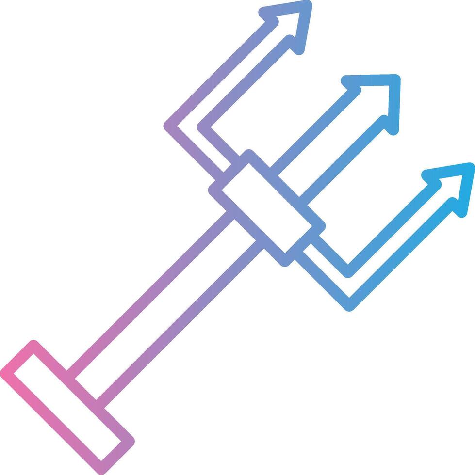 Trident Line Gradient Icon Design vector