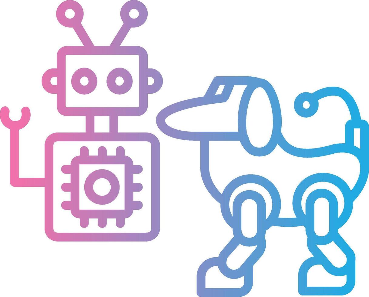 Robot Line Gradient Icon Design vector