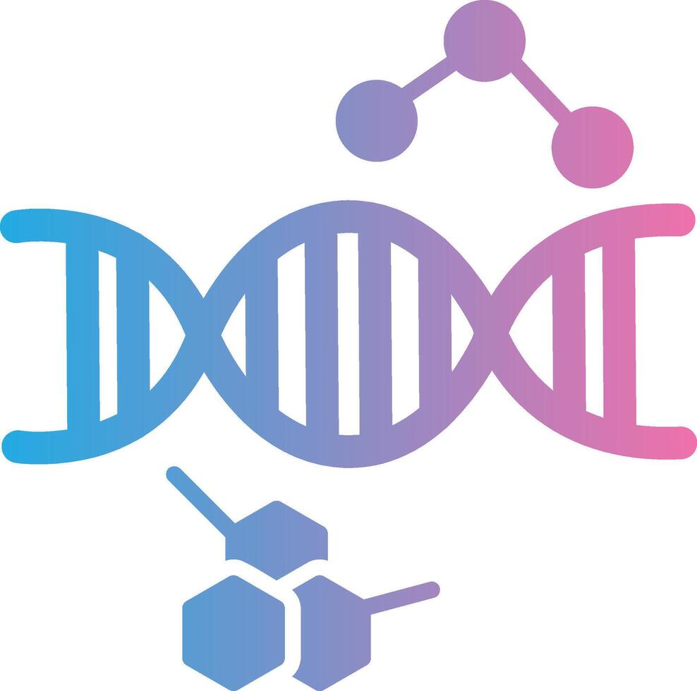 Dna Glyph Gradient Icon Design vector