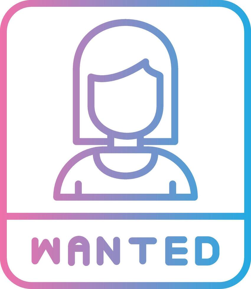 Wanted Line Gradient Icon Design vector