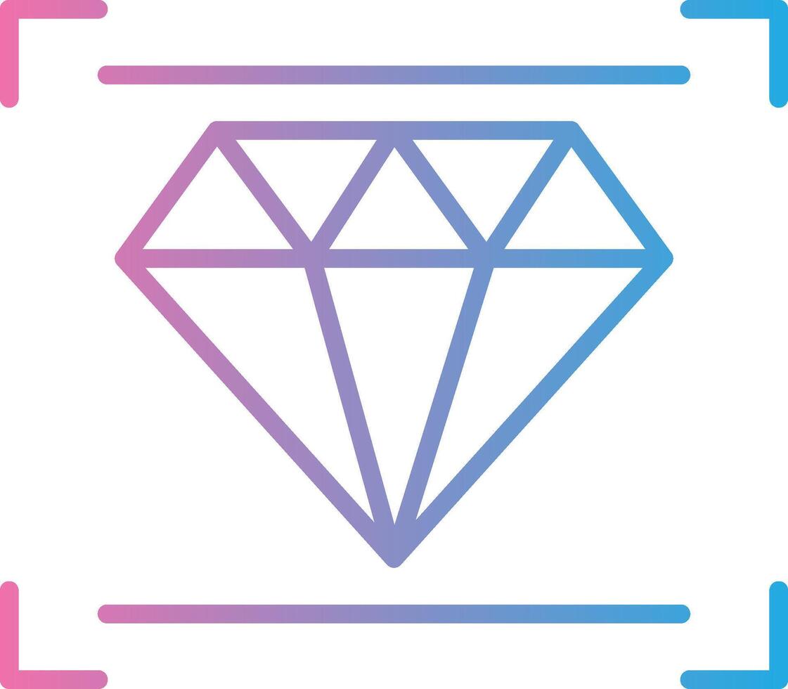 diamante línea degradado icono diseño vector