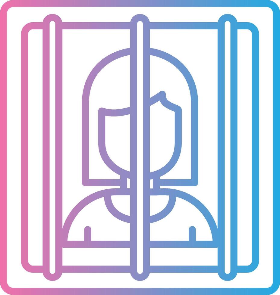 Prisoner Line Gradient Icon Design vector
