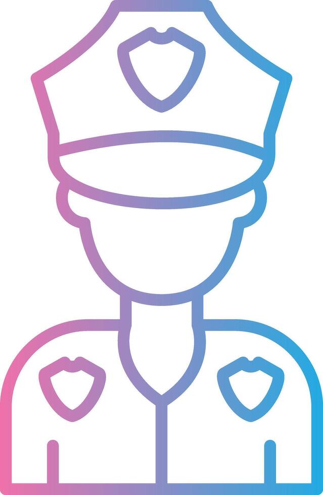 Policeman Line Gradient Icon Design vector