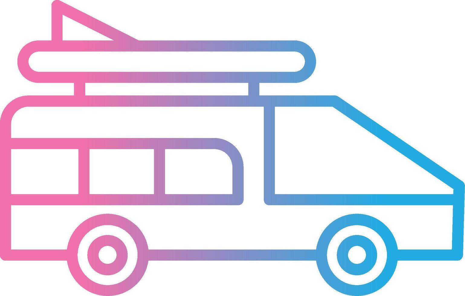 Camper Van Line Gradient Icon Design vector