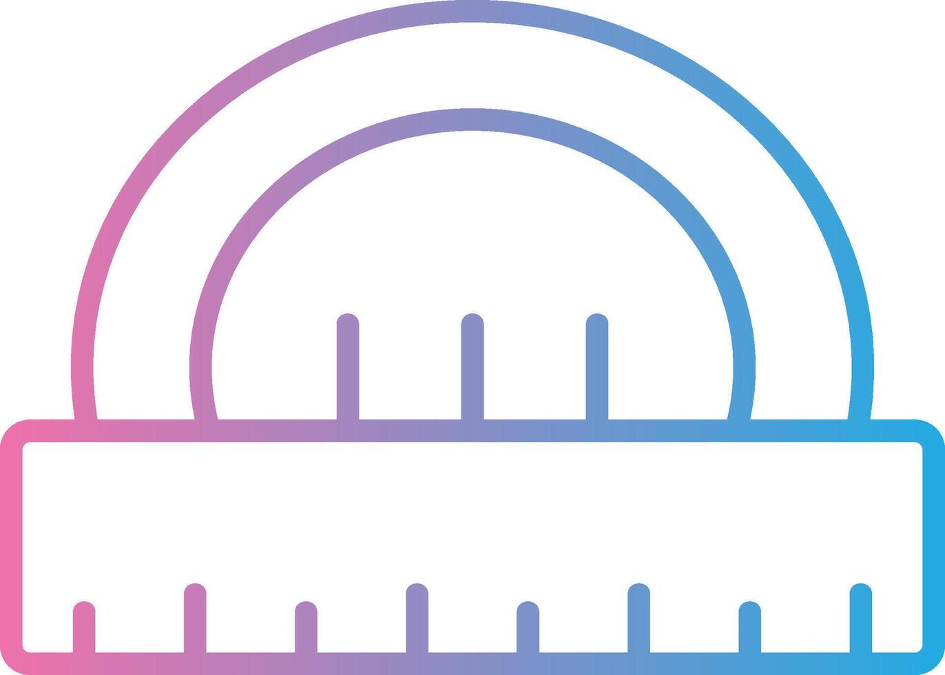 Curve Ruler Line Gradient Icon Design vector