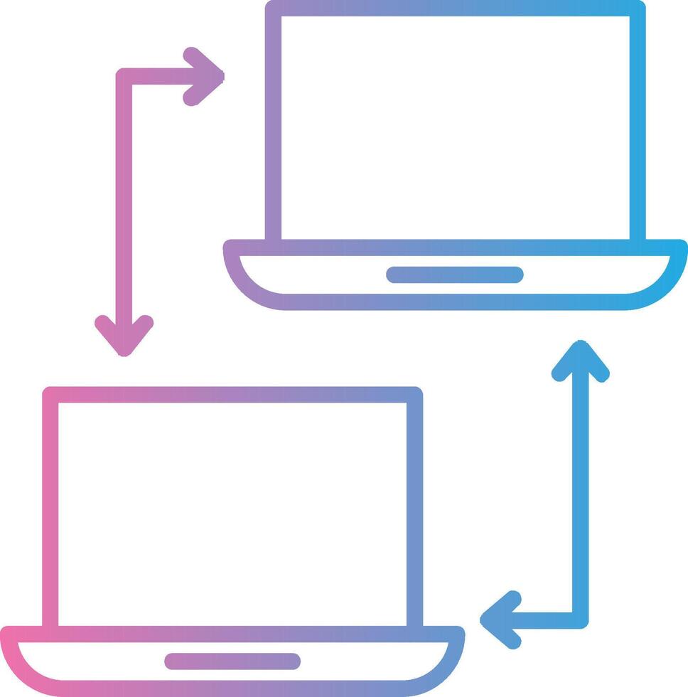 Computer Networking Line Gradient Icon Design vector