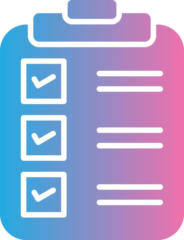 Check List Glyph Gradient Icon Design vector