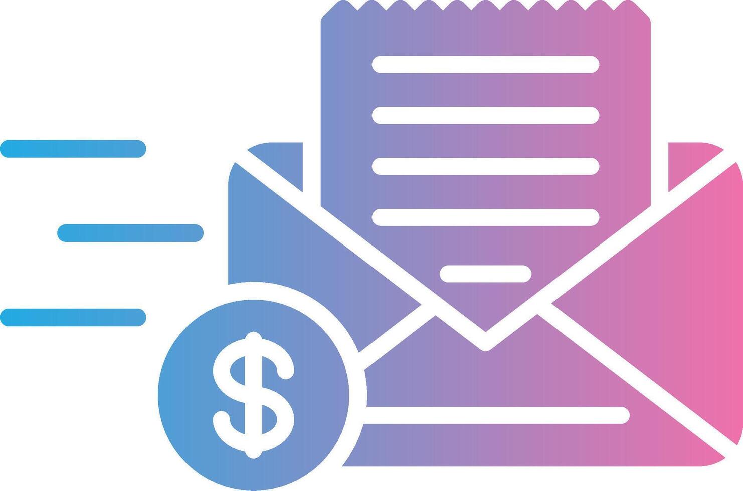 Envelope Glyph Gradient Icon Design vector