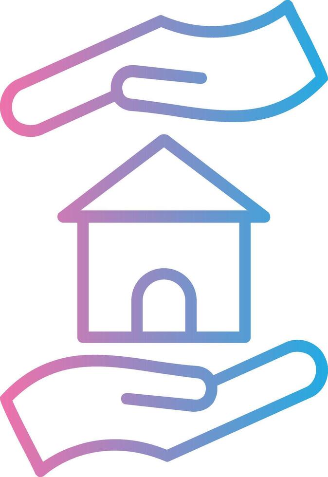 Home Insurance Line Gradient Icon Design vector