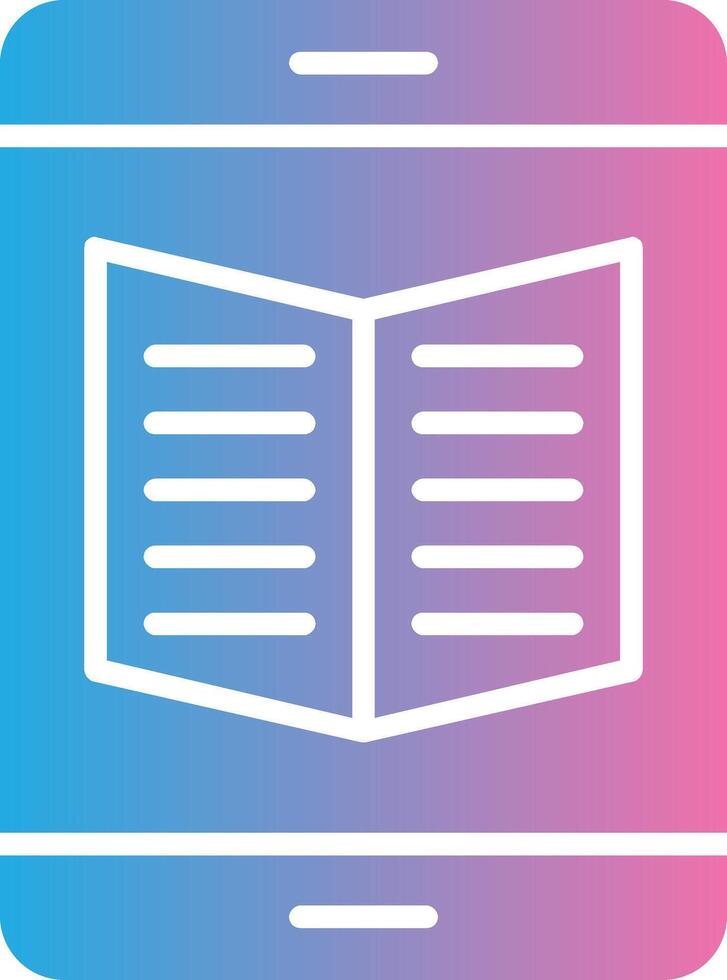 Ebook Glyph Gradient Icon Design vector