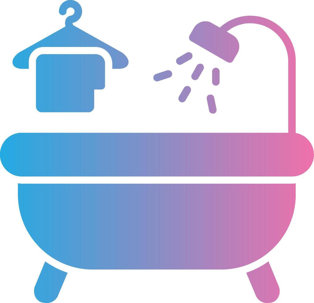 bañera glifo degradado icono diseño vector