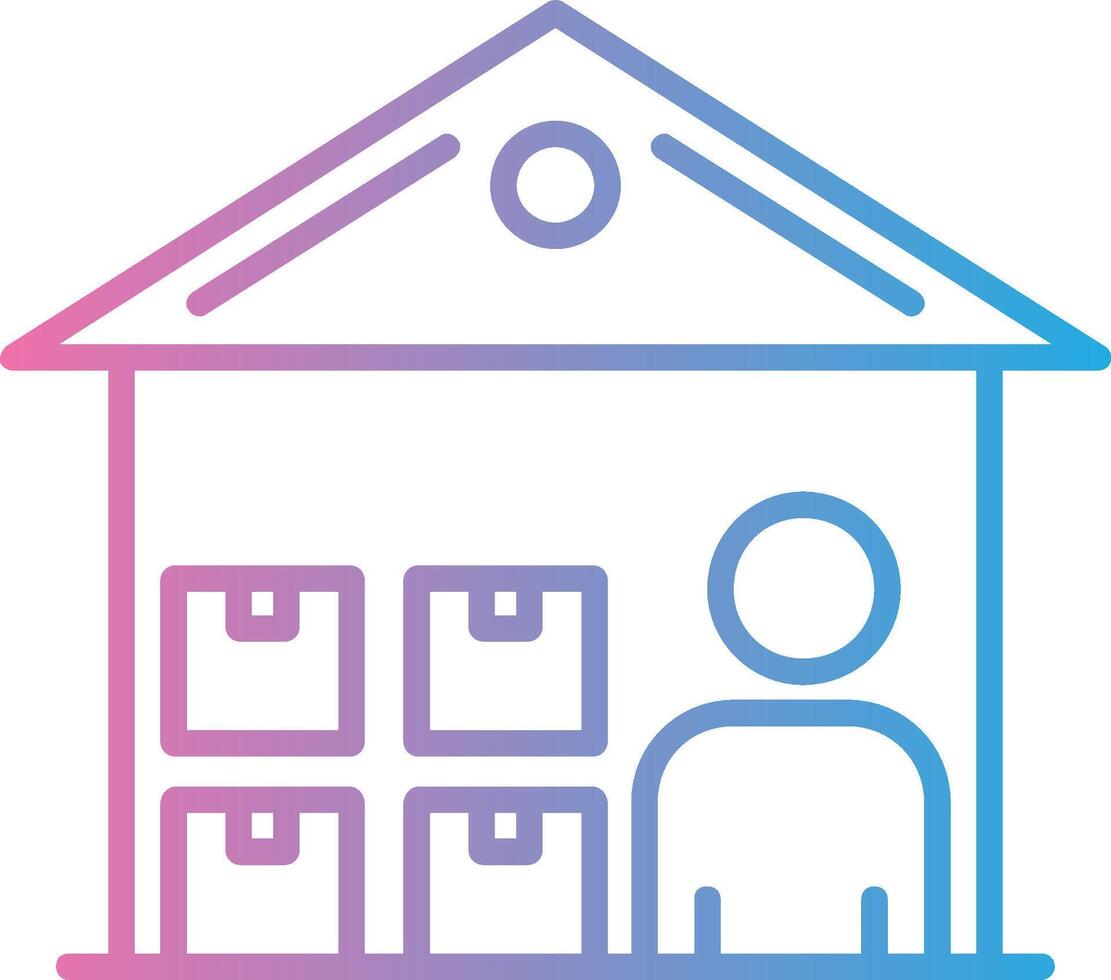 Warehouse Manager Line Gradient Icon Design vector